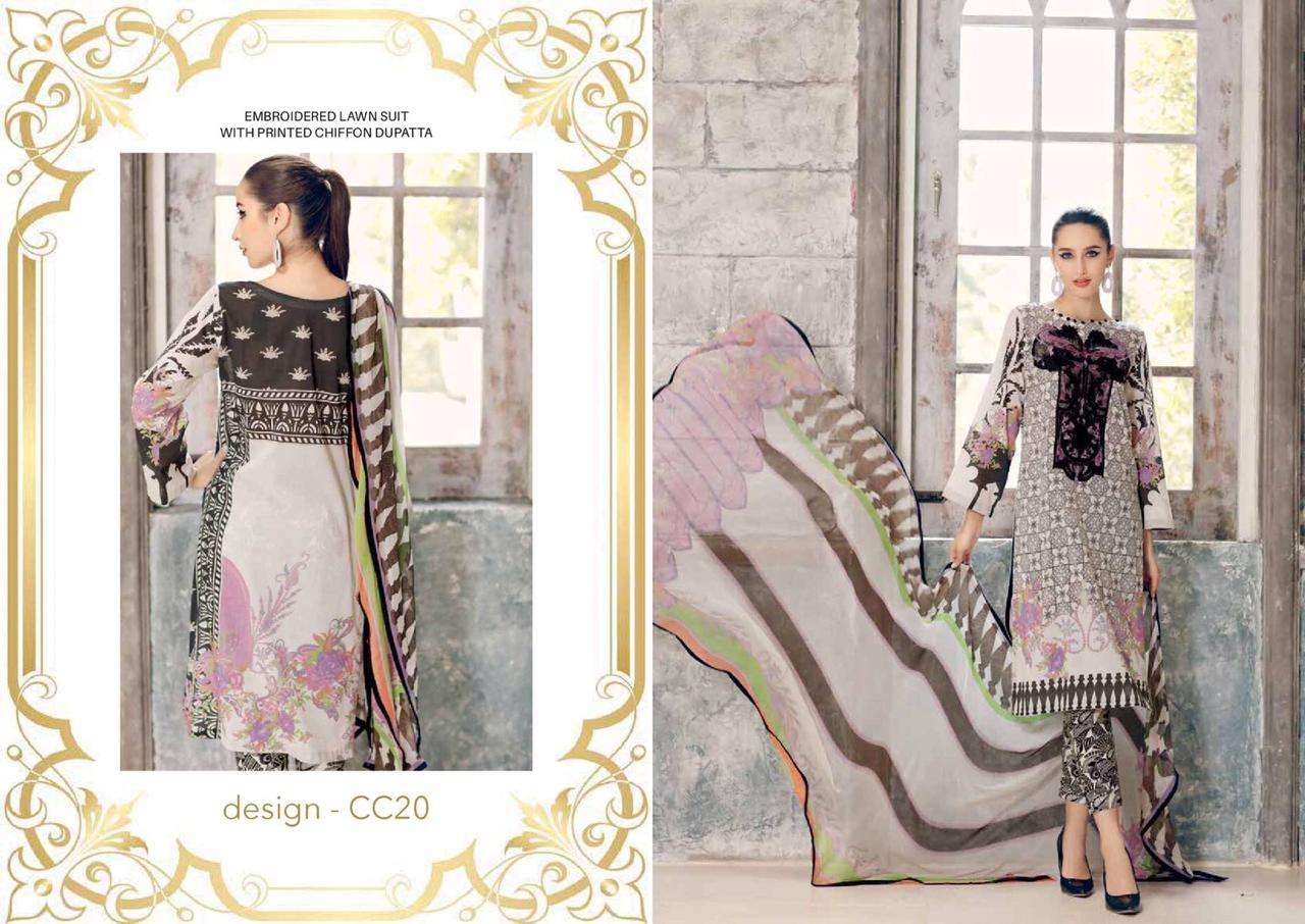 Charizma Combination Embroidered Lawn Collection 2020 Vol 01 CC20