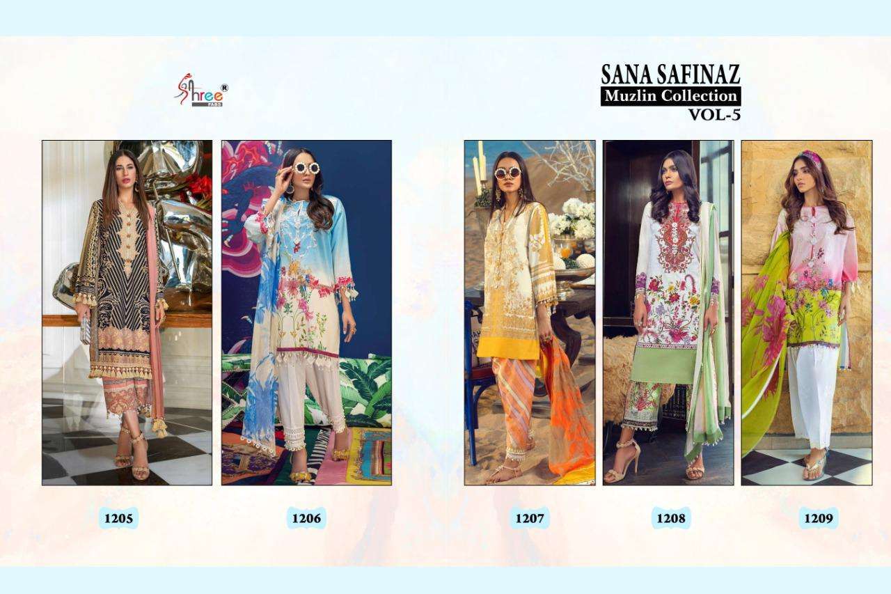  Sana safinaz muzlin collection vol 5 1205B - 1209B