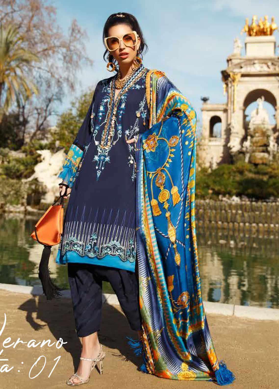 Farah Talib Embroidered Jacquard Unstitched 3 Piece Suit FTA20SS 01 Verano Spring Summer Collection