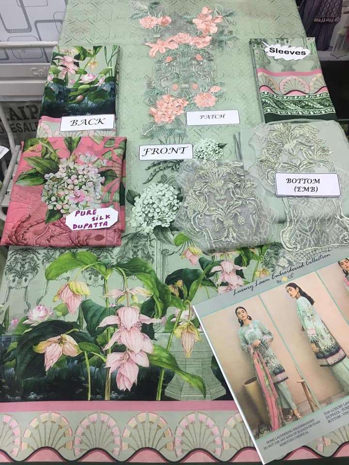 CS luxury lawn embroidered collection - 06A