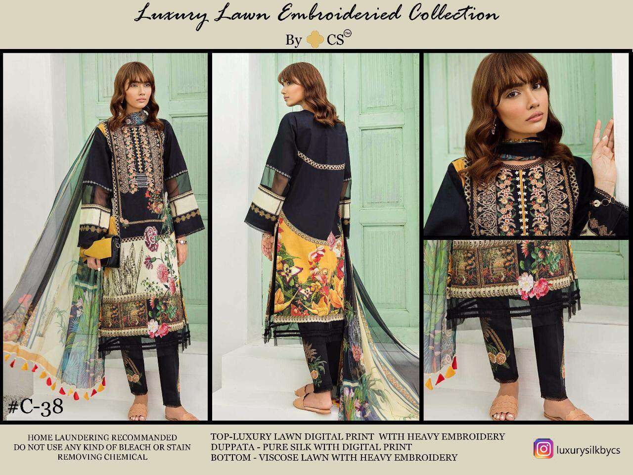 CS luxury lawn embroidered collection - 07