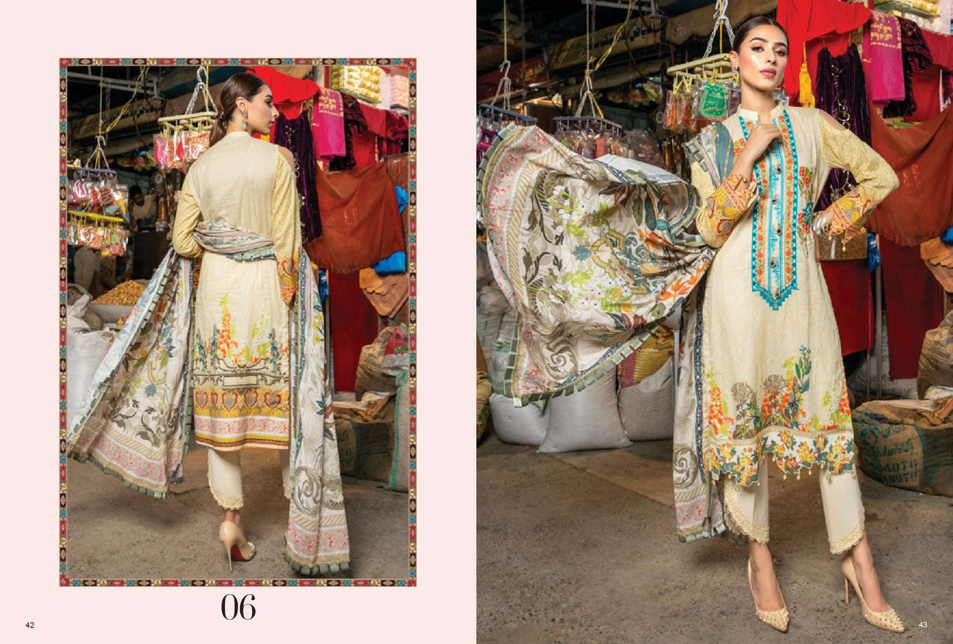  ALZOHAIB Rung Digital Printed Embroidered Lawn Collection 2021 - 06