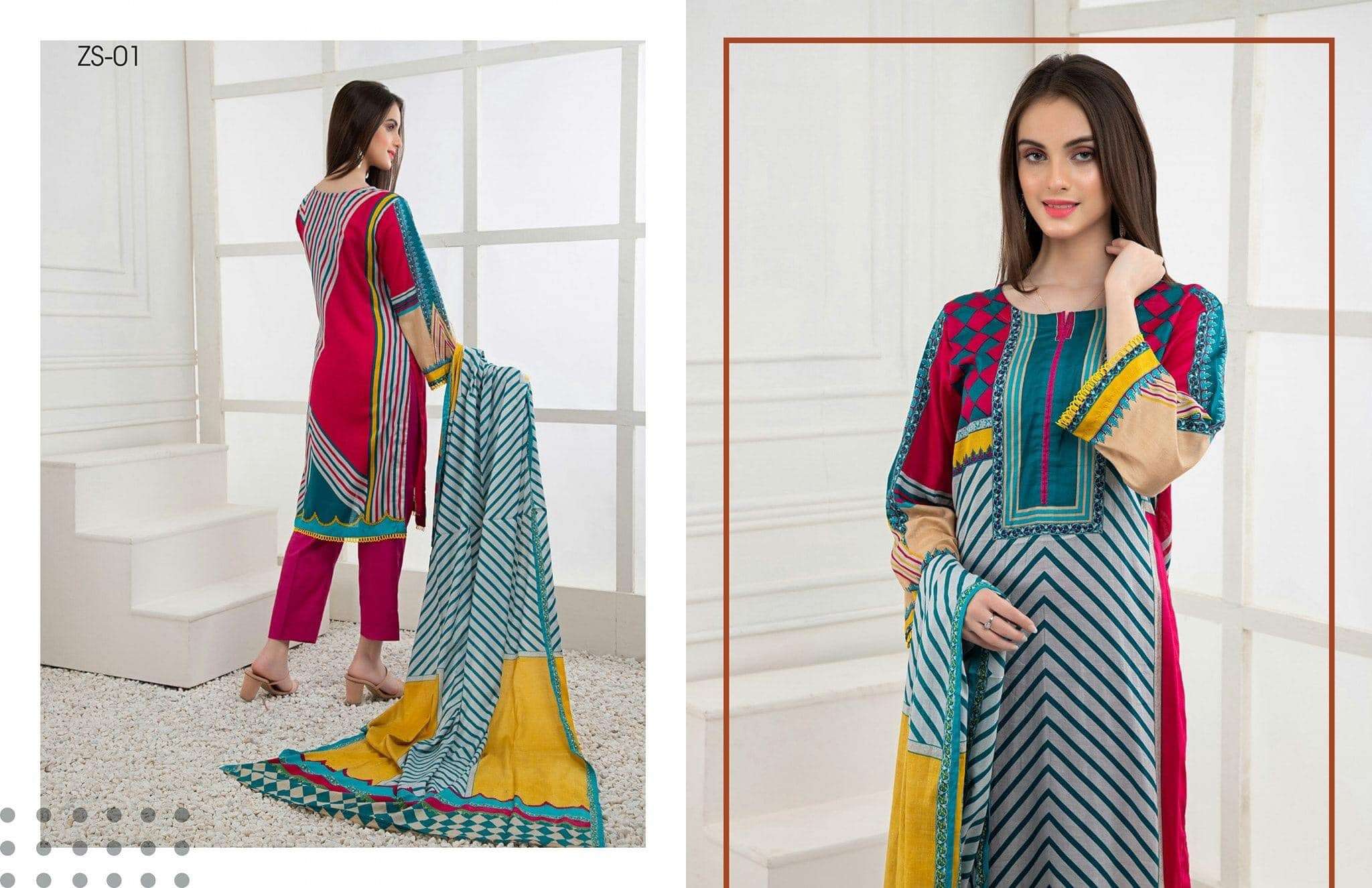 RangReza Printed Lawn Collection 2021 - 01