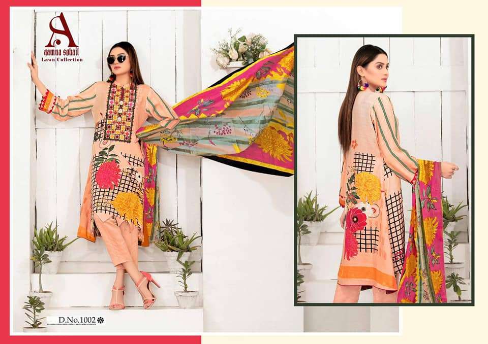 AAMNA SOHAIL LAWN COLLECTION - 1002
