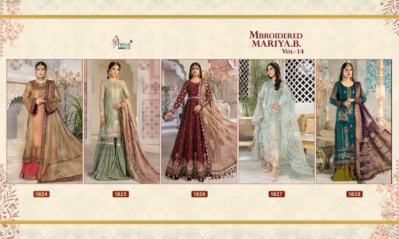  Mbroidered Mariya b Vol 14 Shree Fab - 1824-1828