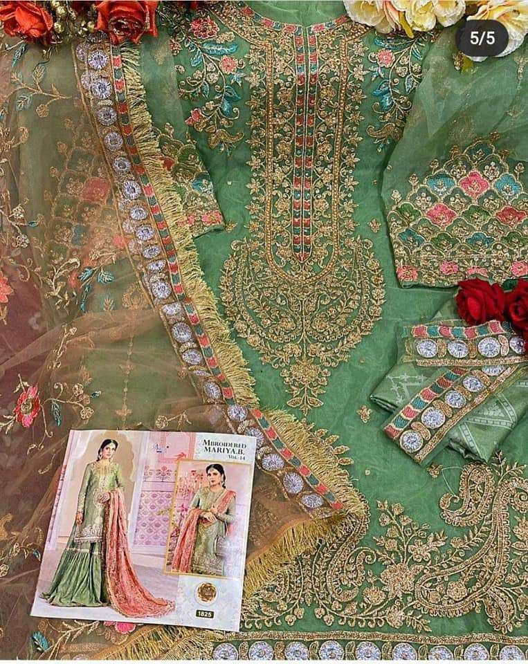  Mbroidered Mariya b Vol 14 Shree Fab - 1825A