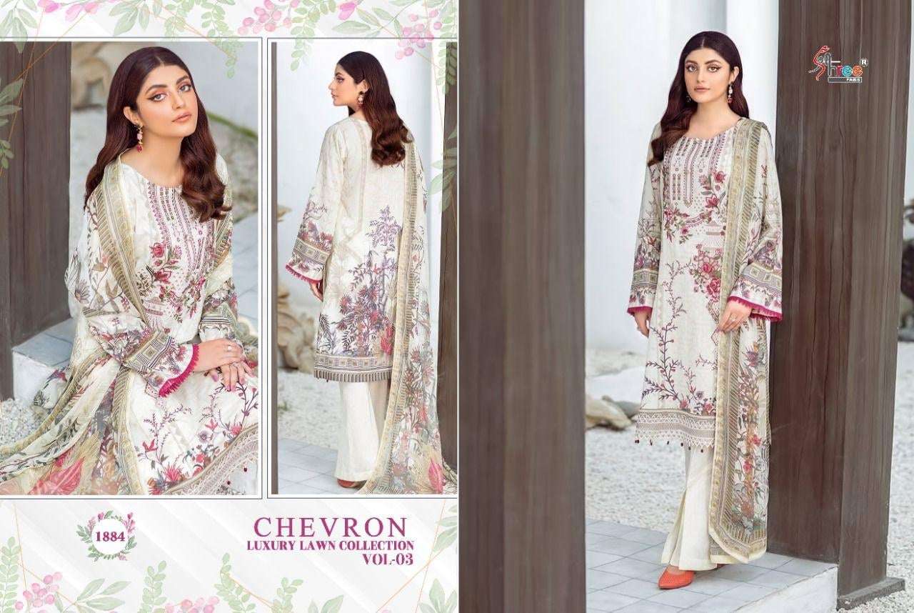 Shree Fabs Chevron Luxury Lawn Collection Vol 3 - 1854