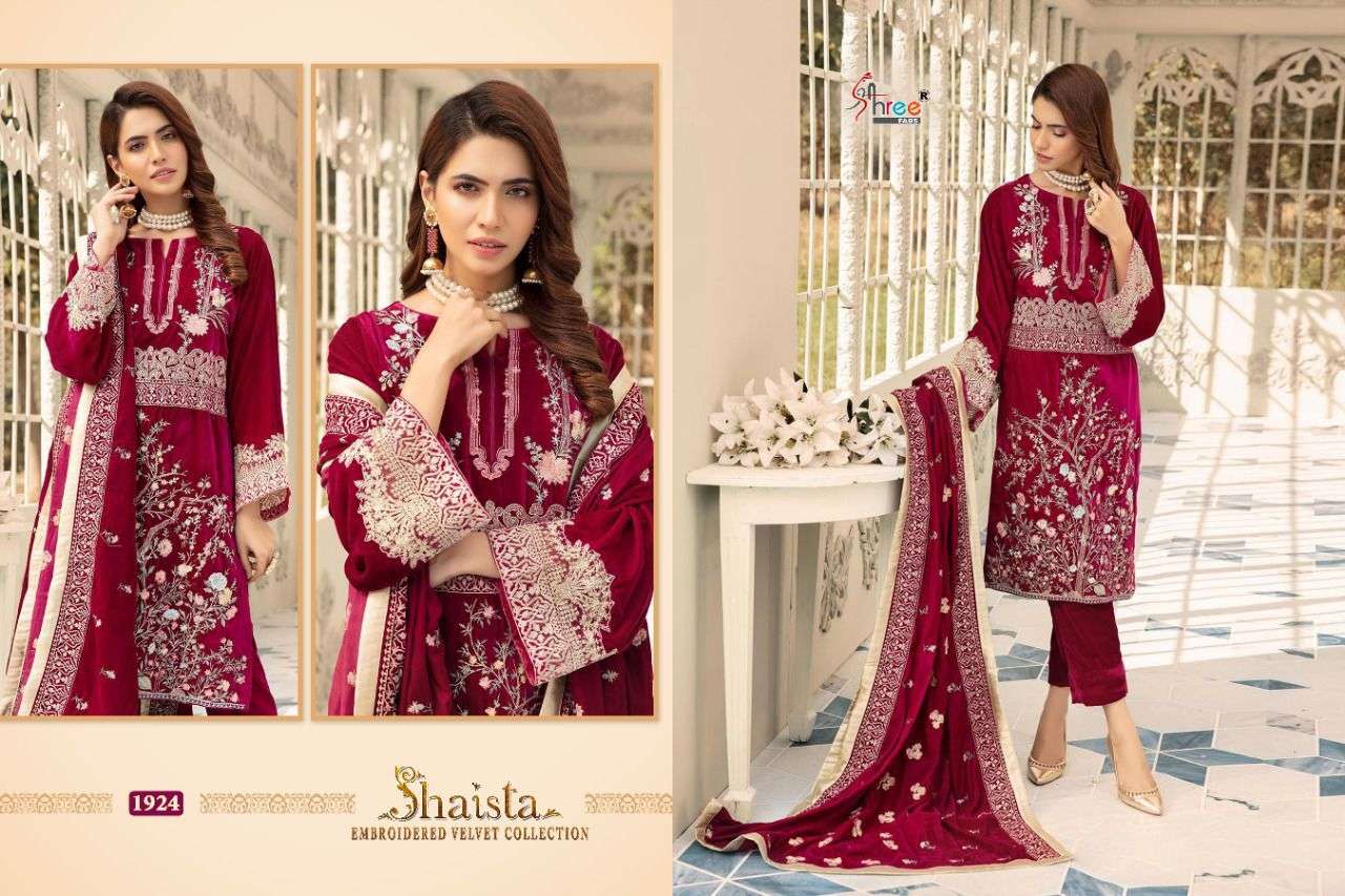  SHAISTA EMBROIDERED VELVET COLLECTION -1924