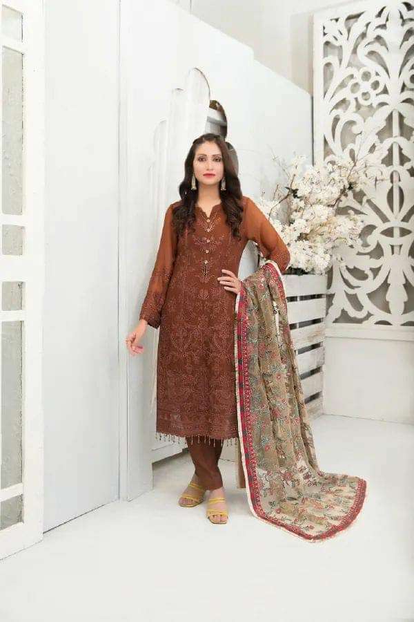 Gulruk Semi Stitched Luxury Chiffon Embroidered Collection -05