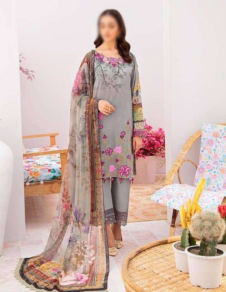 Ramsha Chevron Luxury Lawn Embroidered Vol 3 - 02