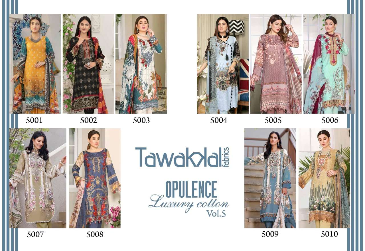 TAWAKKAL OPULENCE LUXURY COTTON VOl 5 - 5001-5010