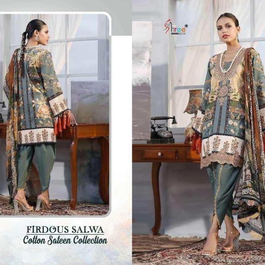 Firdous Salwa Cotton Sateen Collection Shree Fabs -2001