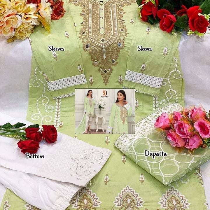  SHRADDHA DESIGNERS ANAYA LAWN -3501B(GREEN)