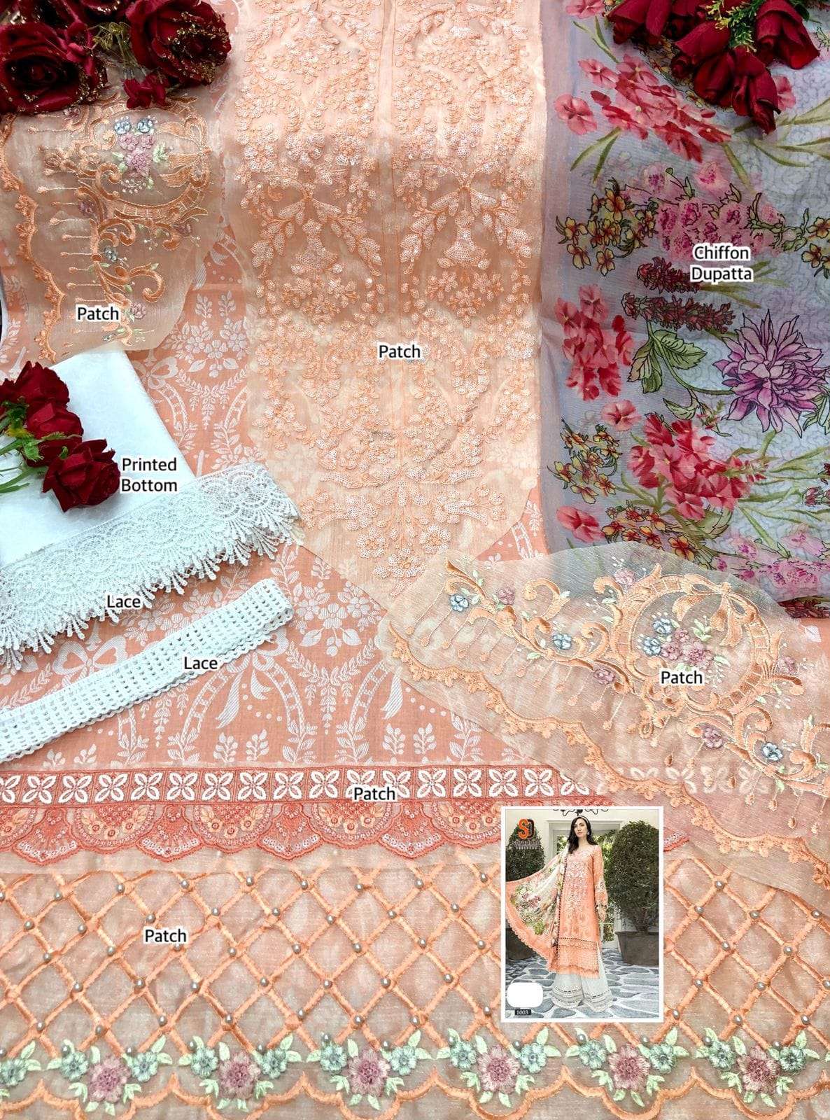 SHRADDHA DESIGNERS MARIA.B HIT - ORANGE