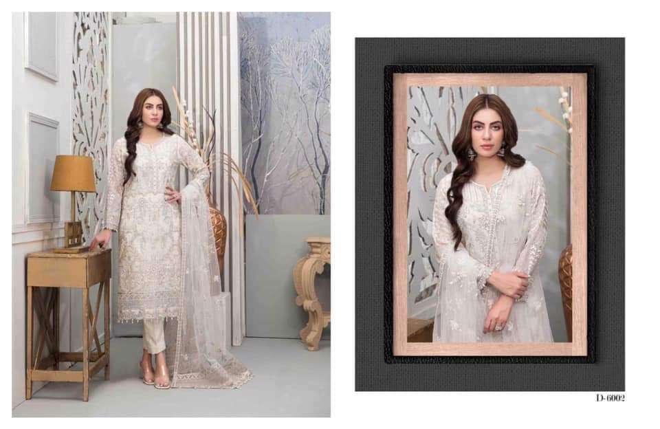  Chantilly Tawakkal  White chiffon Collection -D 6002