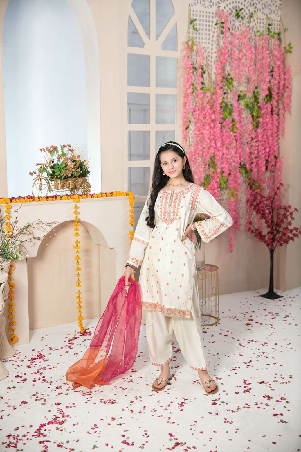 Titliyan 3 Piece Embroidered Kids Pret by Tawakkal  - 04