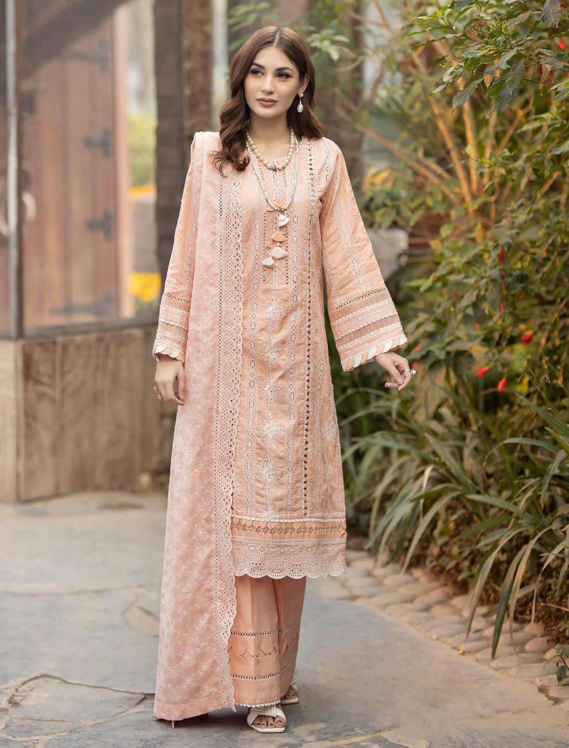  Adan’s Libas Fuchsia Embroidered Chikankari Lawn Collection 2023 - 06