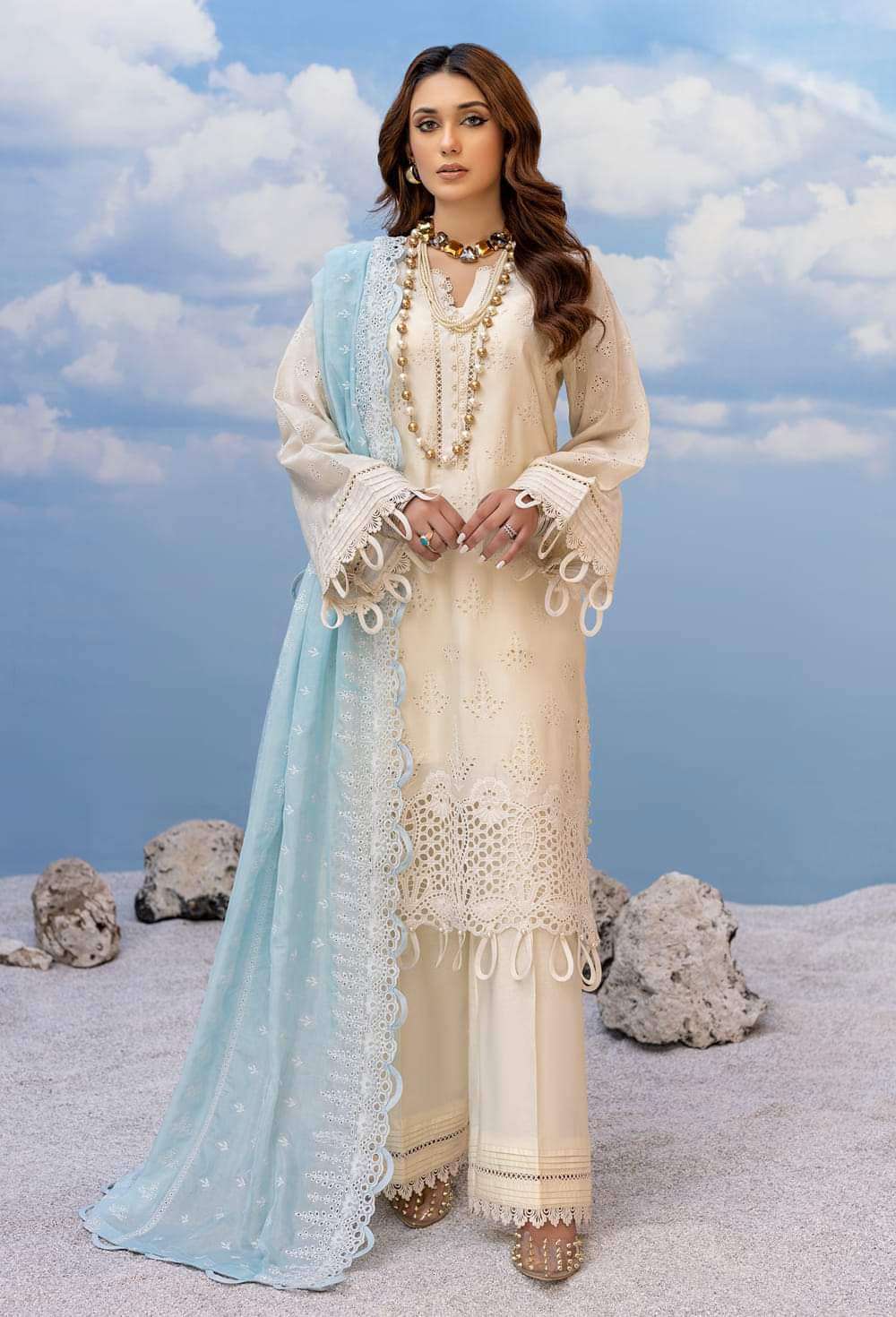 Adan’s Libas Fuchsia Embroidered Chikankari Lawn Collection 2023 - 02