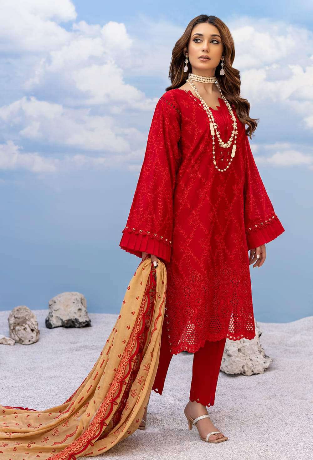 Adan’s Libas Fuchsia Embroidered Chikankari Lawn Collection 2023 - 04