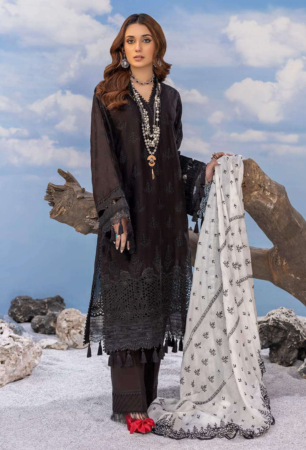 Adan’s Libas Fuchsia Embroidered Chikankari Lawn Collection 2023 - 05