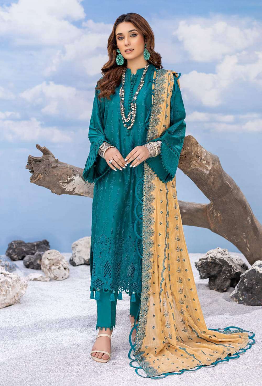 Adan’s Libas Fuchsia Embroidered Chikankari Lawn Collection 2023 - 06