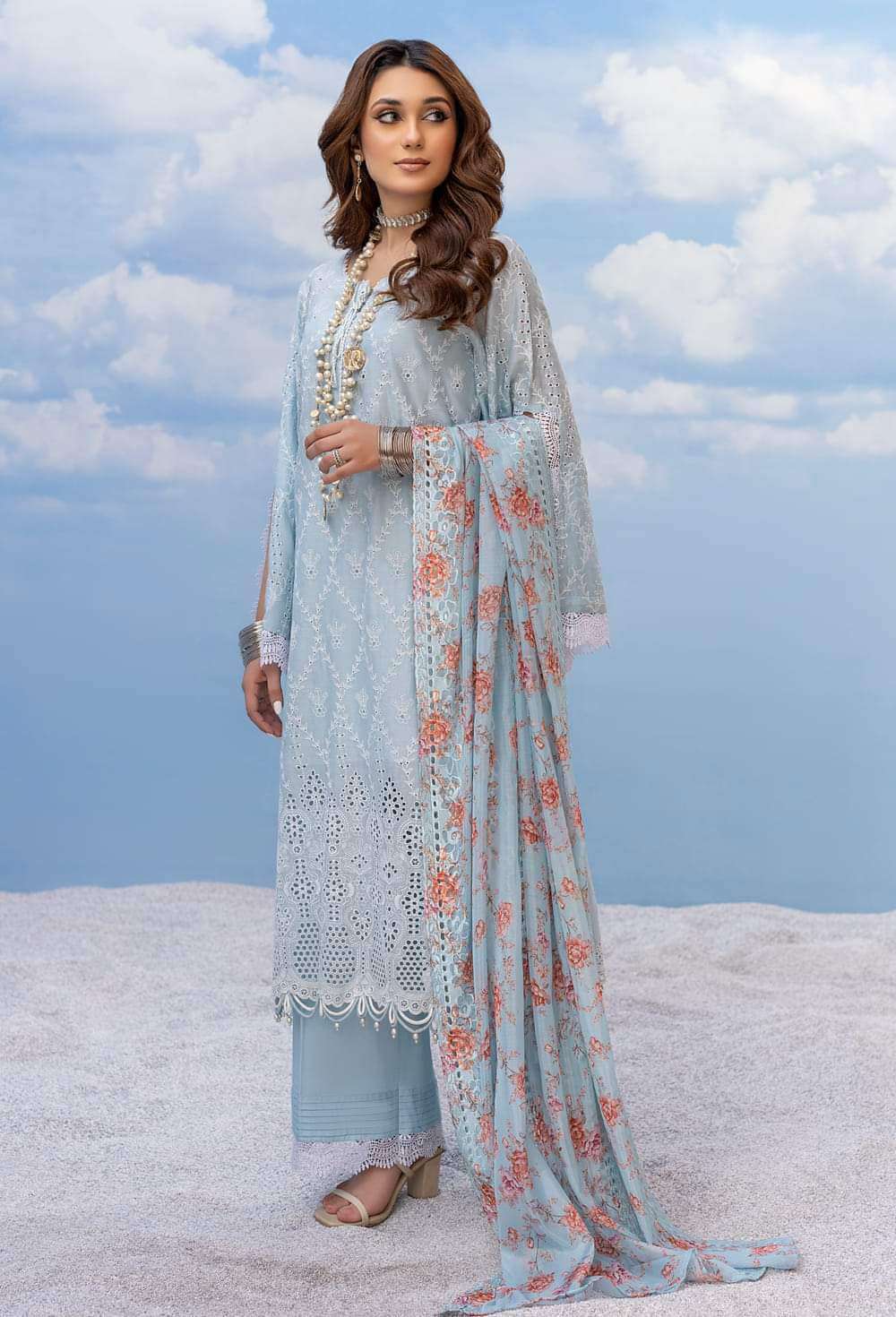 Adan’s Libas Fuchsia Embroidered Chikankari Lawn Collection 2023 - 10