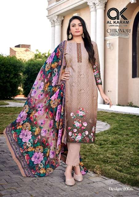 AL KARAM CHIKANKARI EMBROIDERED COTTON VOL 2  - 06