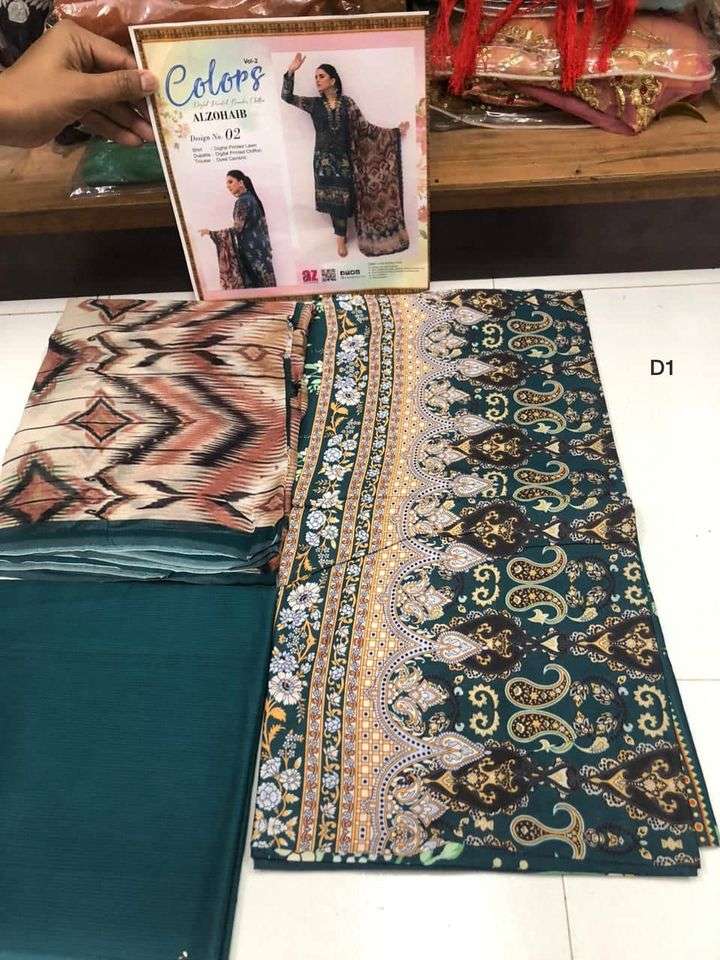 COLORS Digital Printed Lawn - OPEN PICS - 01