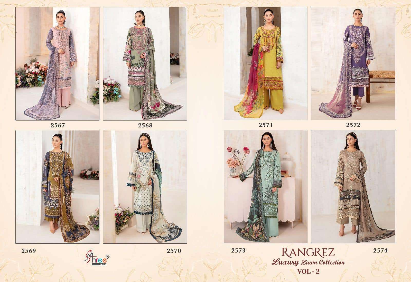 RANGREZ LUXURY LAWN COLLECTION VOL-2 -2567-74 -COTTON