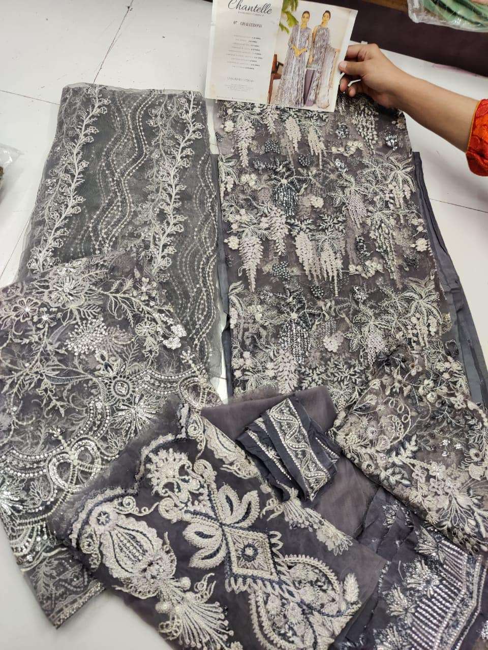 Baroque Chantelle Luxury Embroidered Chiffon Collection - 04