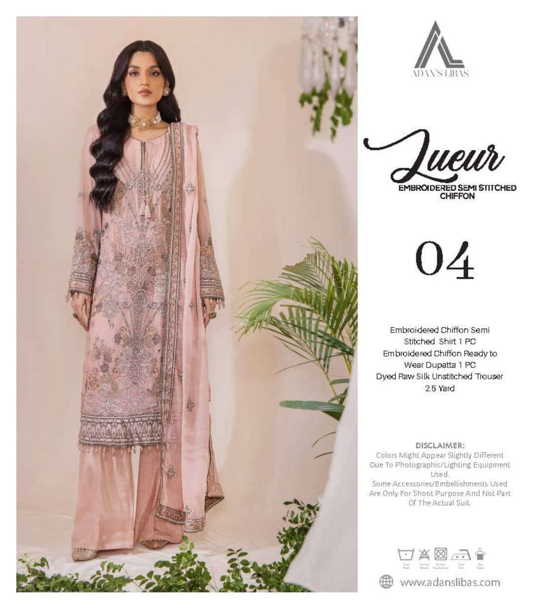 Adan’s Libas Lueur Embroidered Chiffon Collection 2023  - 01