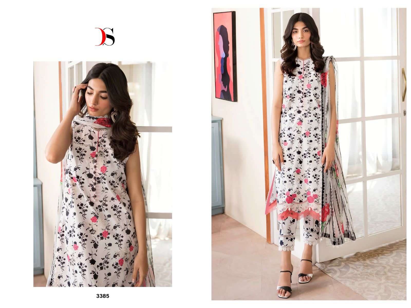 DEEPSY AFROZEH CHIKANKARI LAWN 2023 -3383