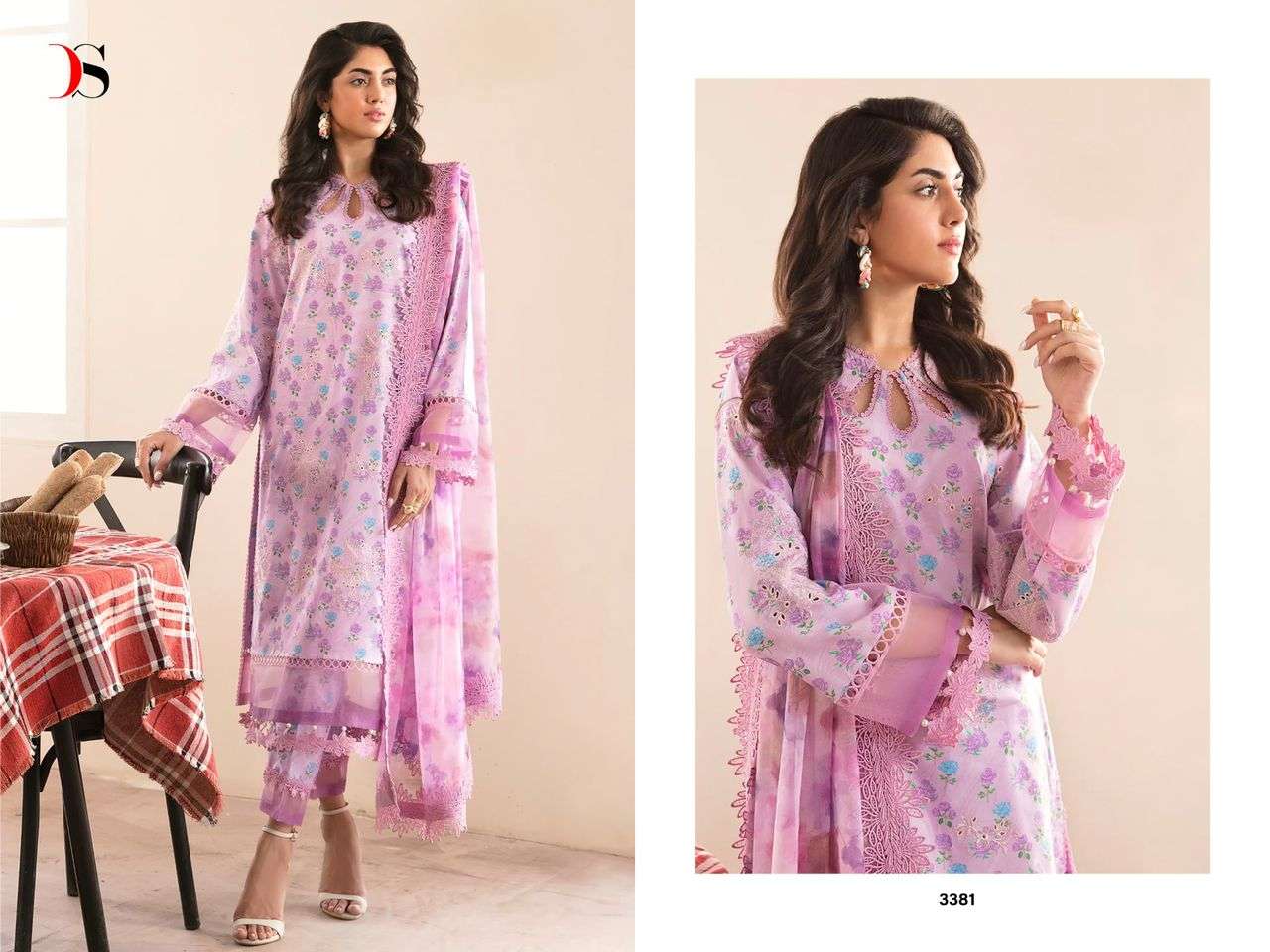 DEEPSY AFROZEH CHIKANKARI LAWN 2023 -3384