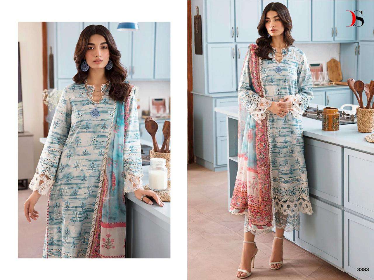 DEEPSY AFROZEH CHIKANKARI LAWN 2023 -3385