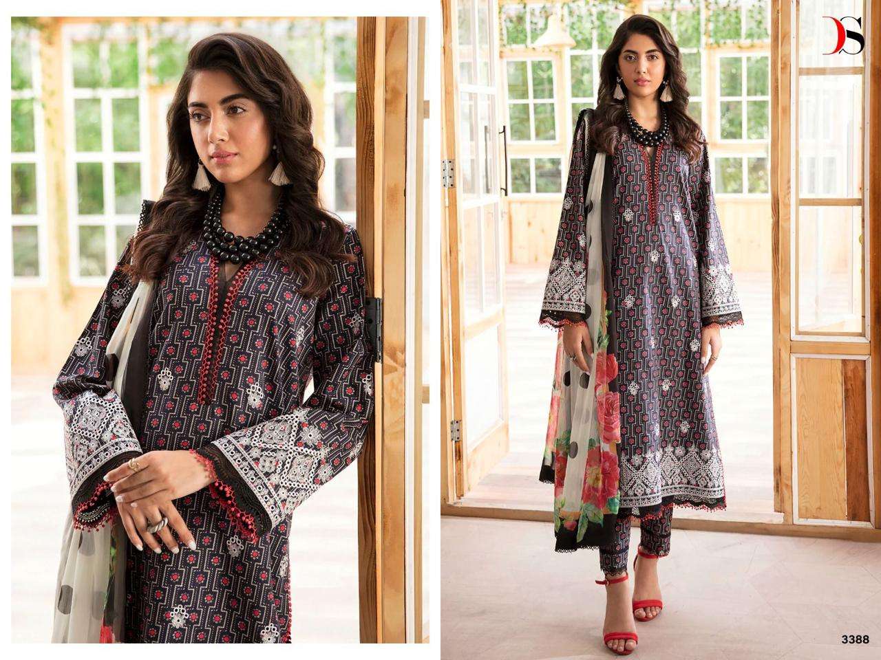 DEEPSY AFROZEH CHIKANKARI LAWN 2023 -3387