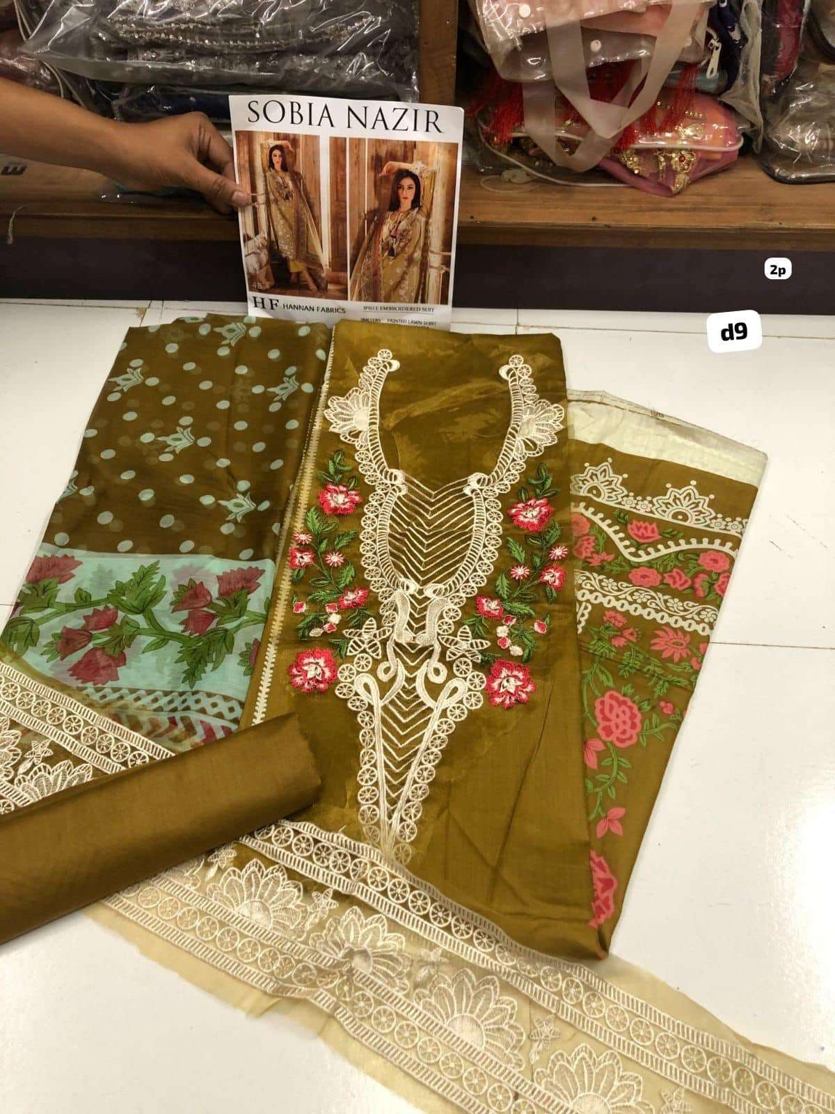  Sobia Nazir Lawn with Chiffon Dupatta by Hannan - 03