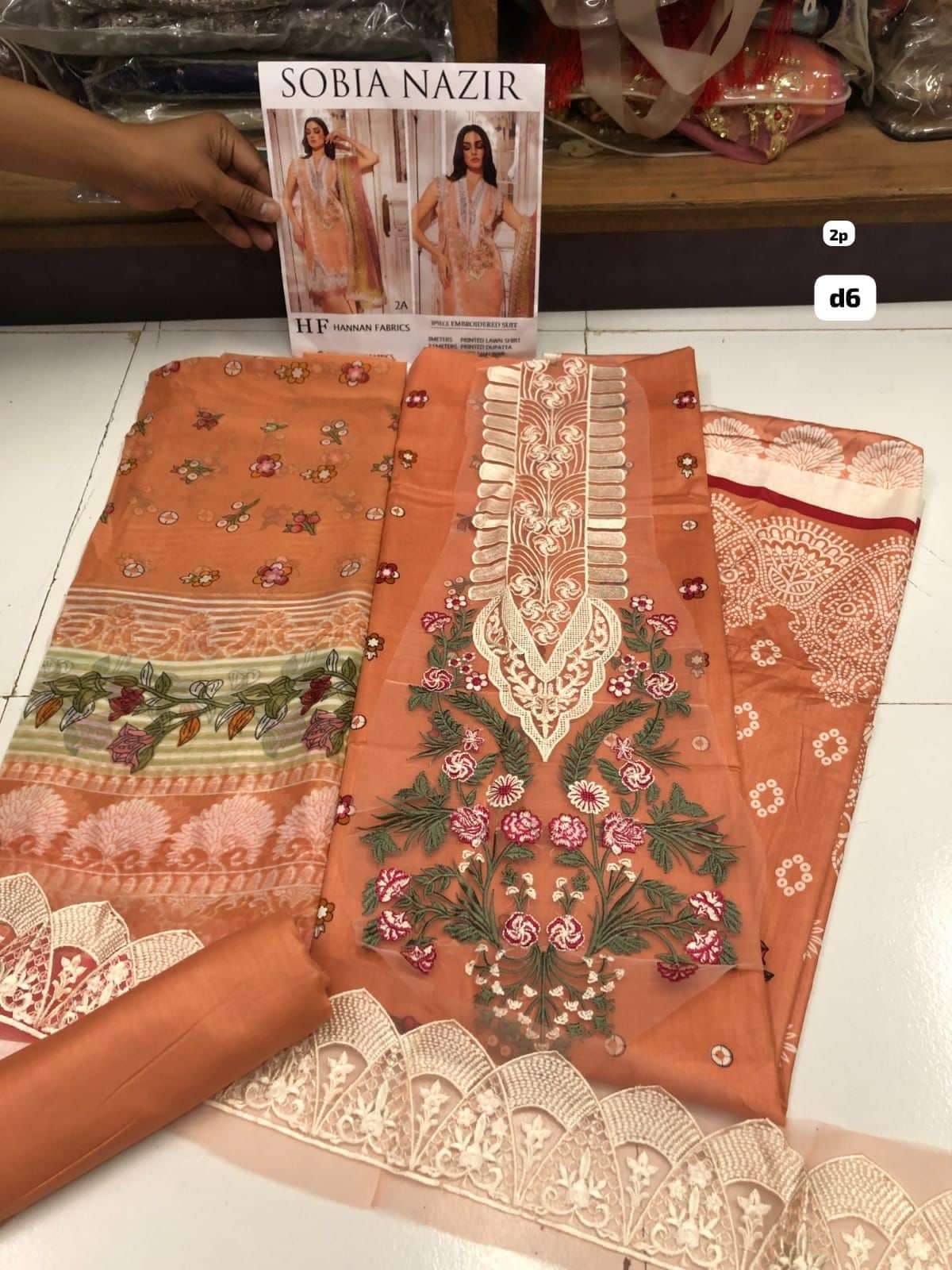  Sobia Nazir Lawn with Chiffon Dupatta by Hannan - 06