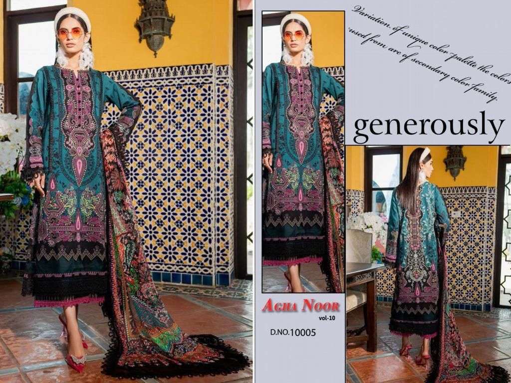 Luxury Lawn Cotton Vol-10 by Agahnoor -04