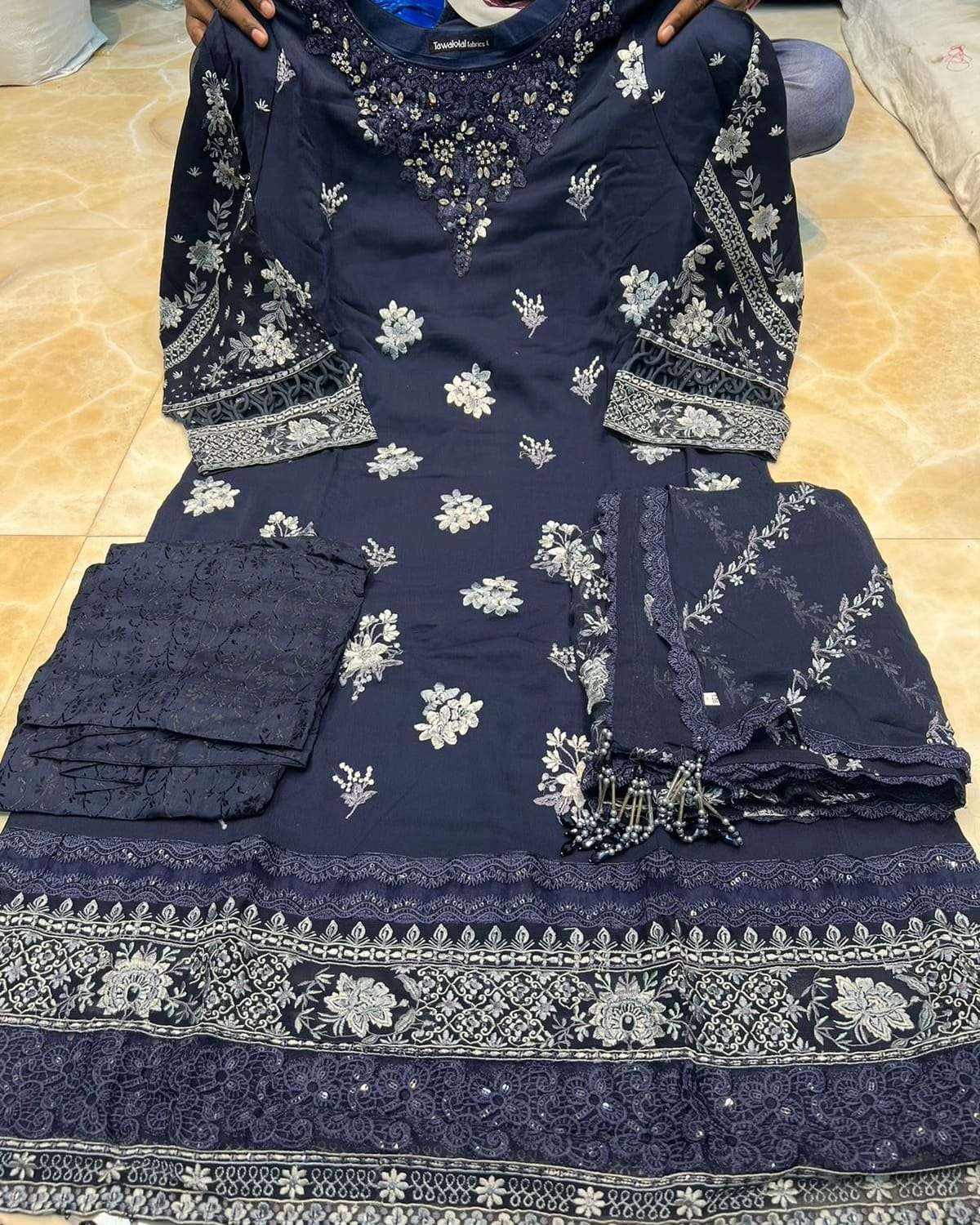 Fancy Embroidered Open Pic 2023 by Tawakkal-07