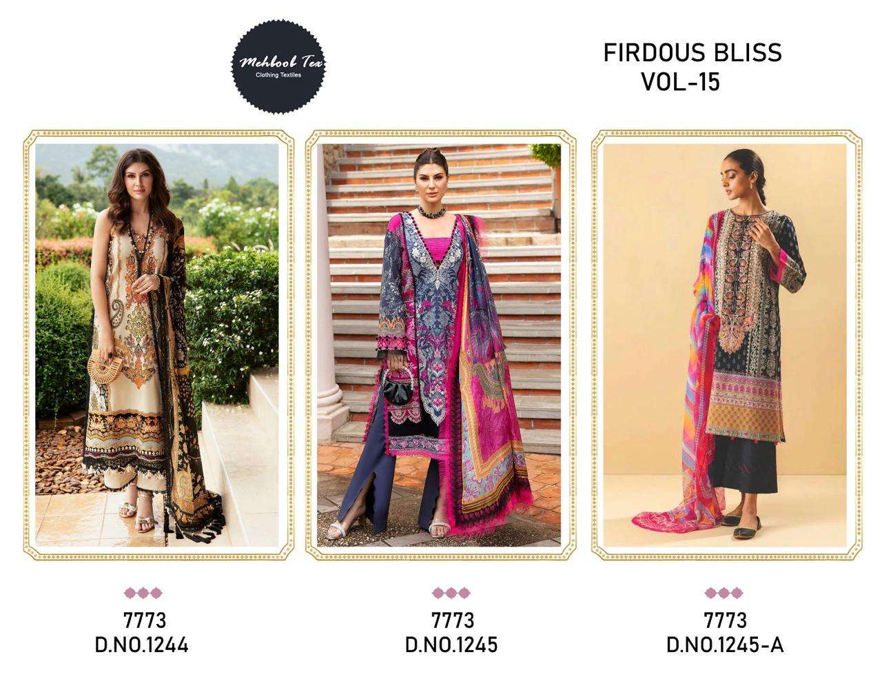 Firdous bliss vol 15 SUMMER collection by Mehbbob tex-01-06 B