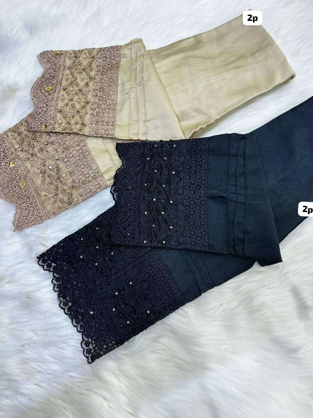 STICHED SILK HAND EMBROIDERED PANTS by READY WEAR-07