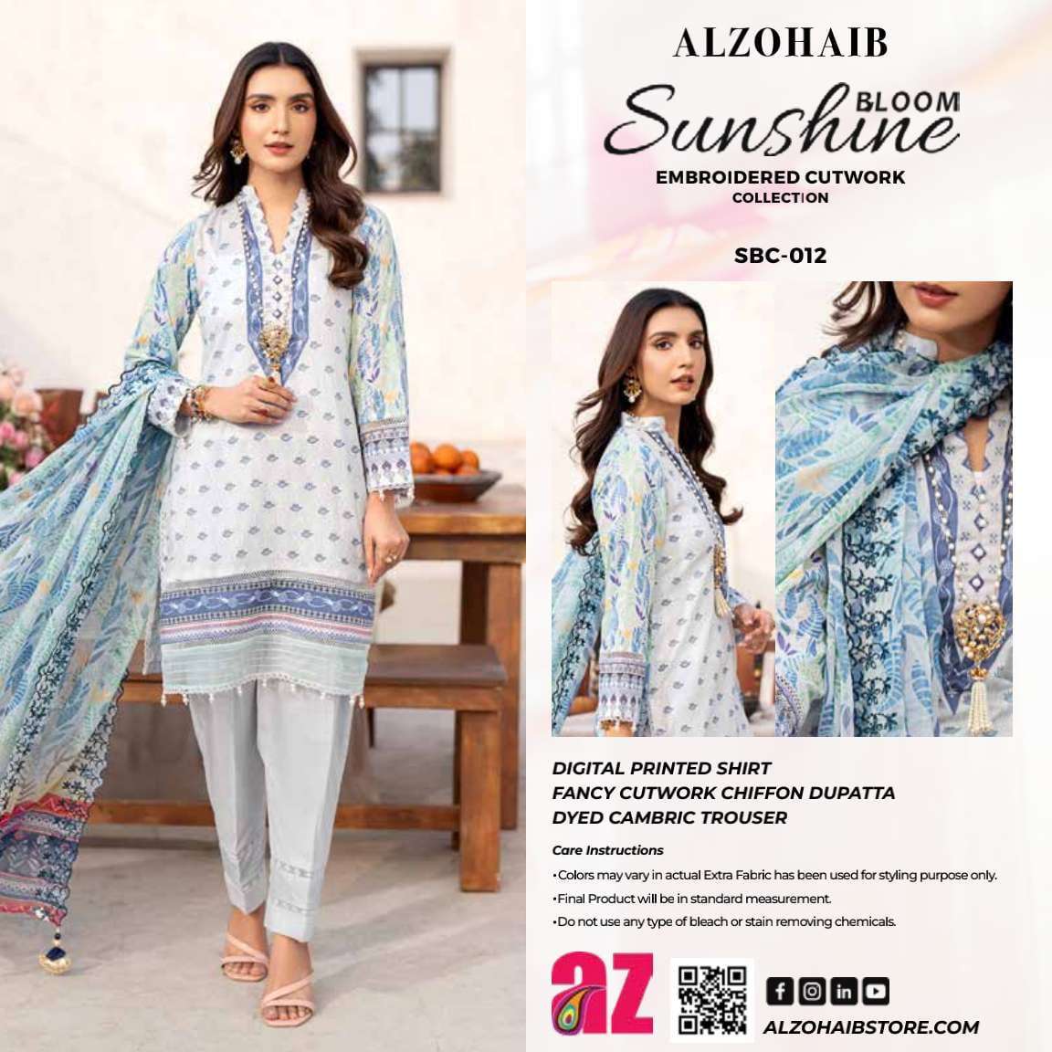 Sunshine Bloom Printkari Collection 2024 AlZohaib -12