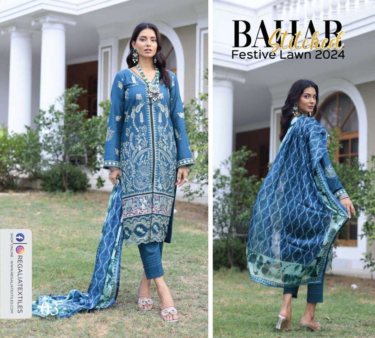 BAHAR Stitched Festive Lawn 2024 BY READY WEAR-03