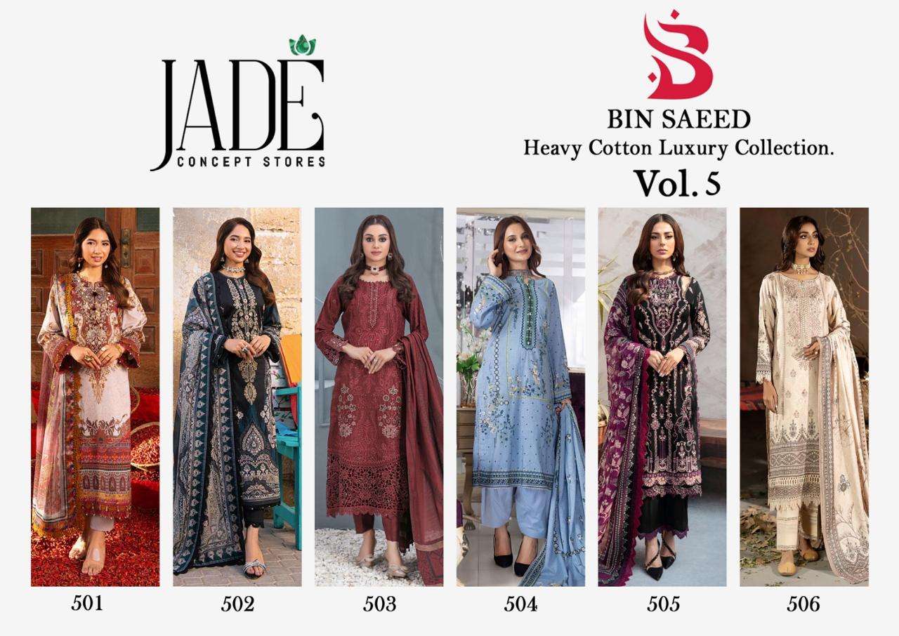  Bin Saeed Heavy Cotton Luxury Collection Vol 5 BY Jade-01-12