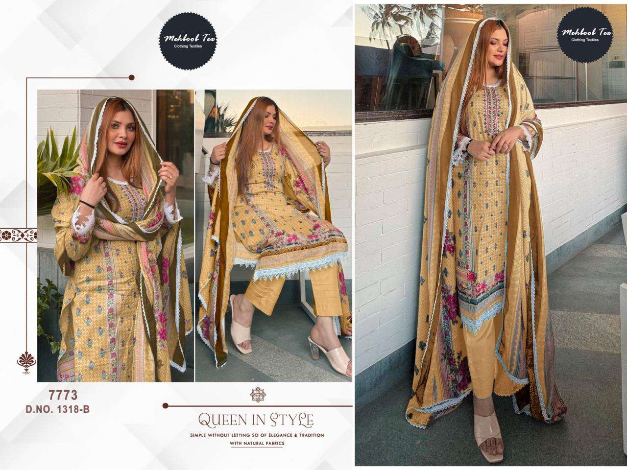 D No 1318 Sahnaz self embroidered vol 2 Mehbbob tex-01