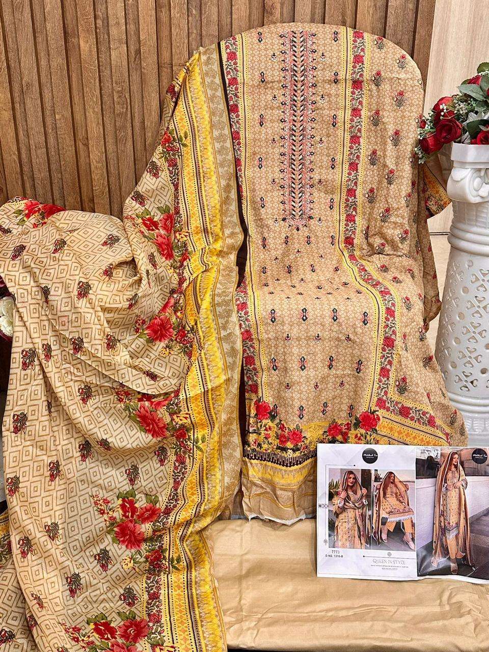 D No 1318 Sahnaz self embroidered vol 2 Mehbbob tex-02