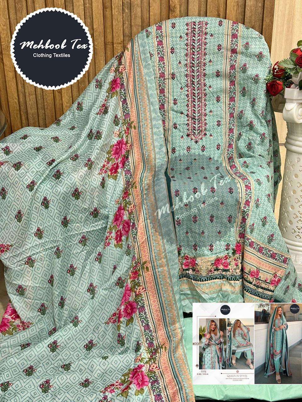 D No 1318 Sahnaz self embroidered vol 2 Mehbbob tex-04