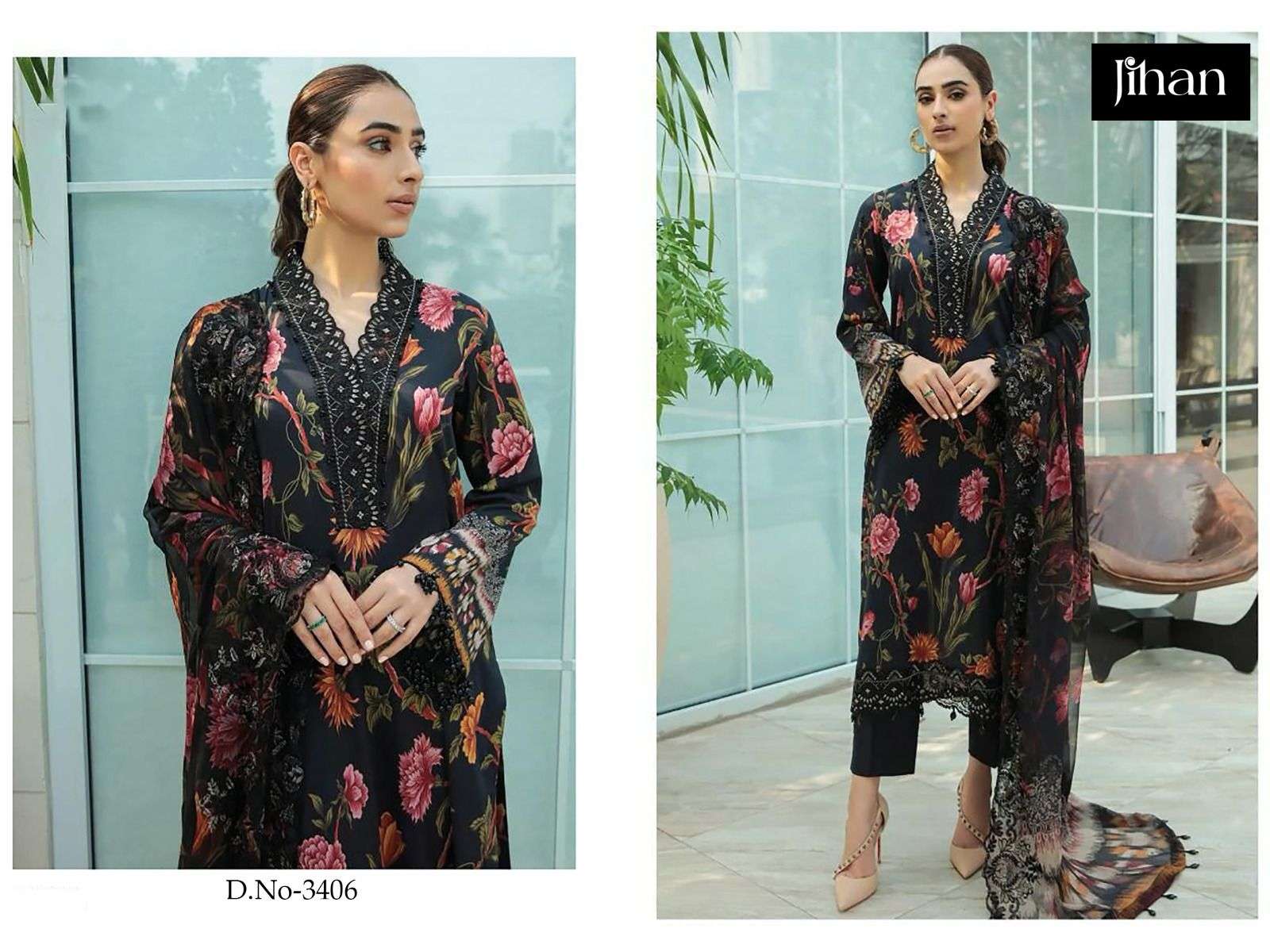 D No 3406 Chunari lawn by JIHAN SUITS -01