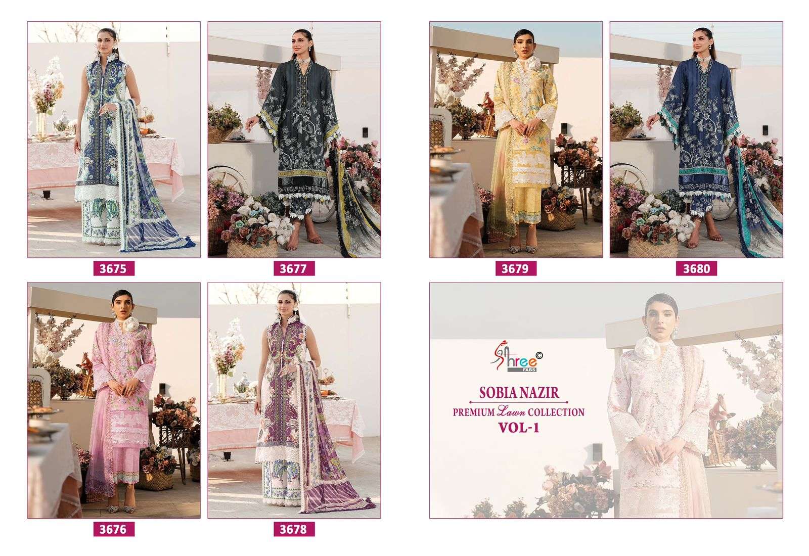 SOBIA NAZIR PREMIUM LAWN COLLETION VOL-01 SHREE-01-06 A