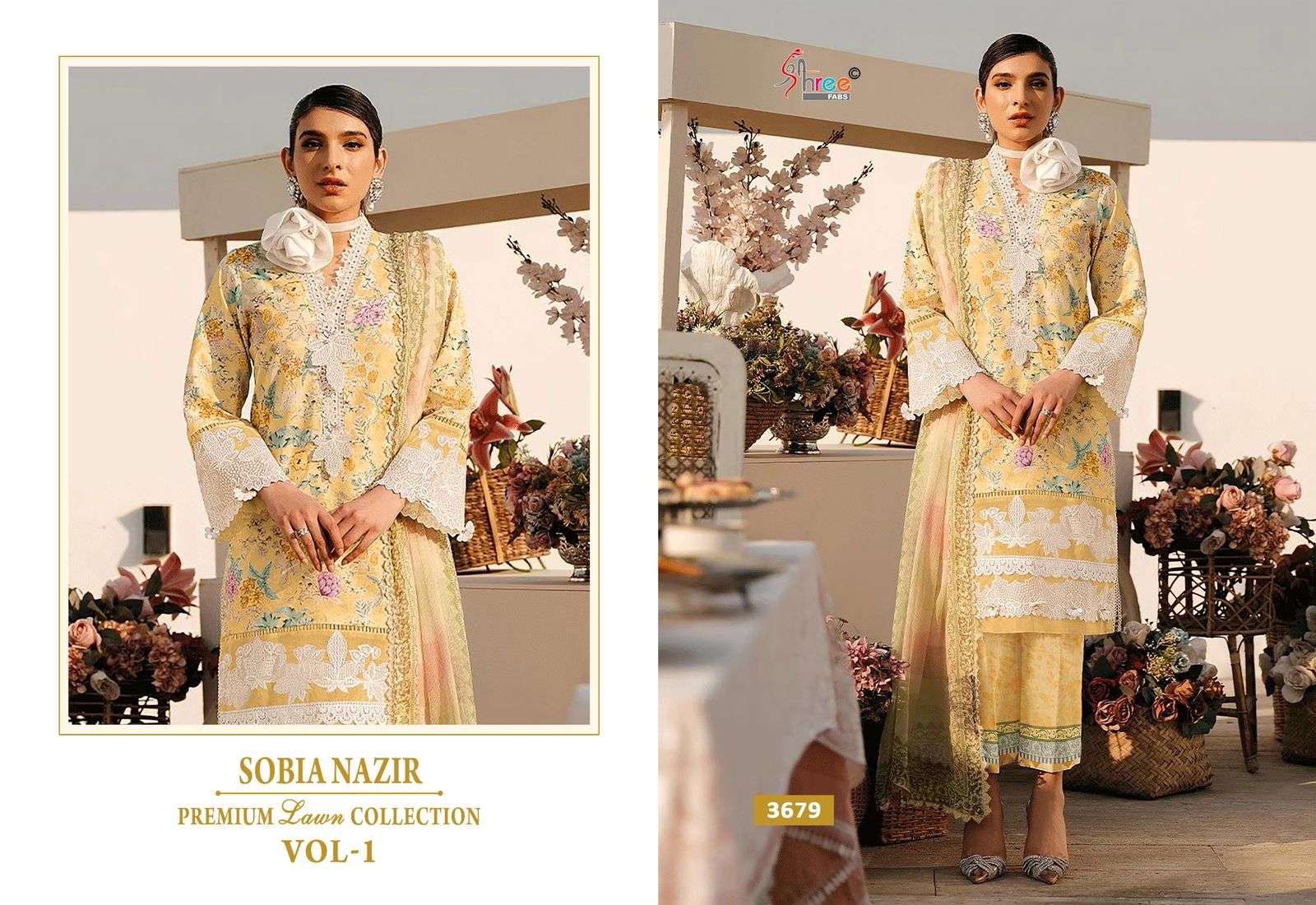 SOBIA NAZIR PREMIUM LAWN COLLETION VOL-01 SHREE-03